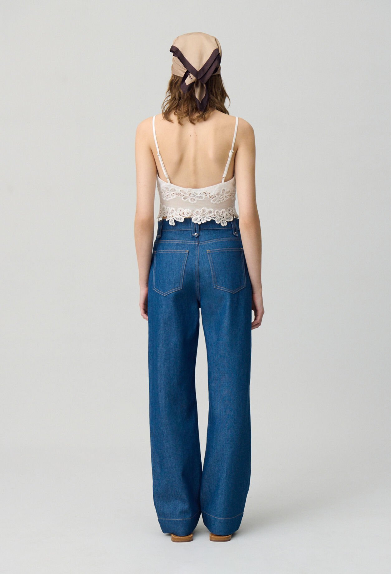 Embroidered Fine Strap Top