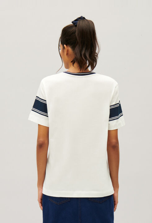 Blue and white Claudie T-shirt