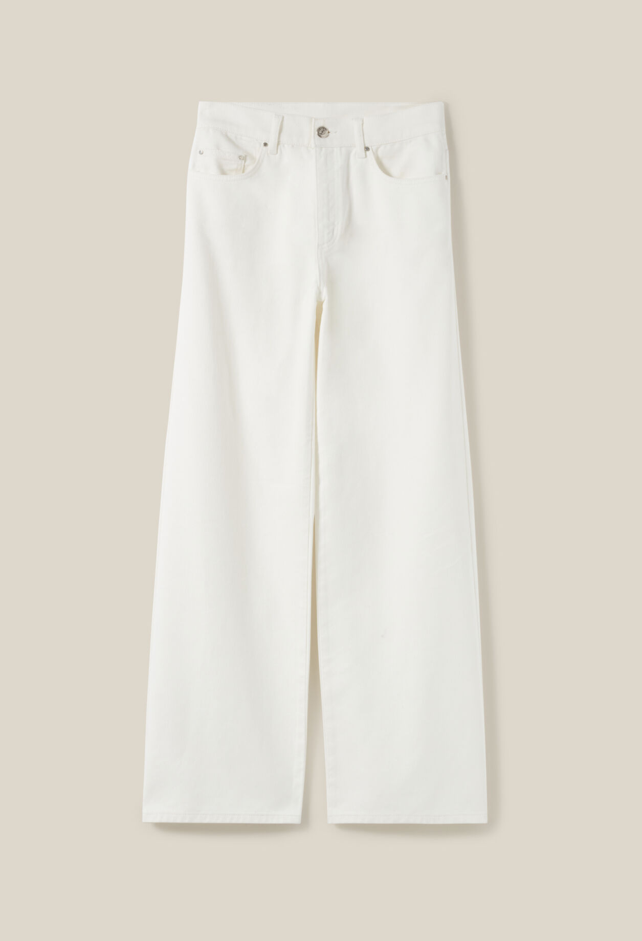Ecru Baggy-Jeans Michel geraden Schnitt