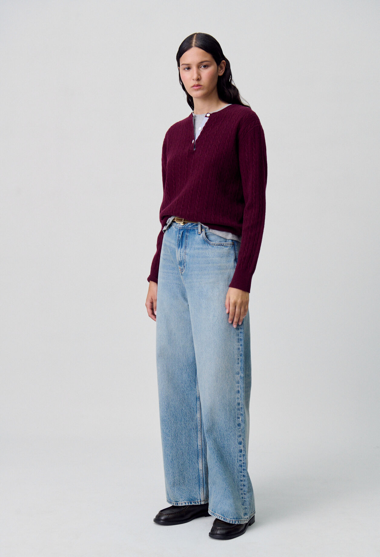 Pull maille col tunisien