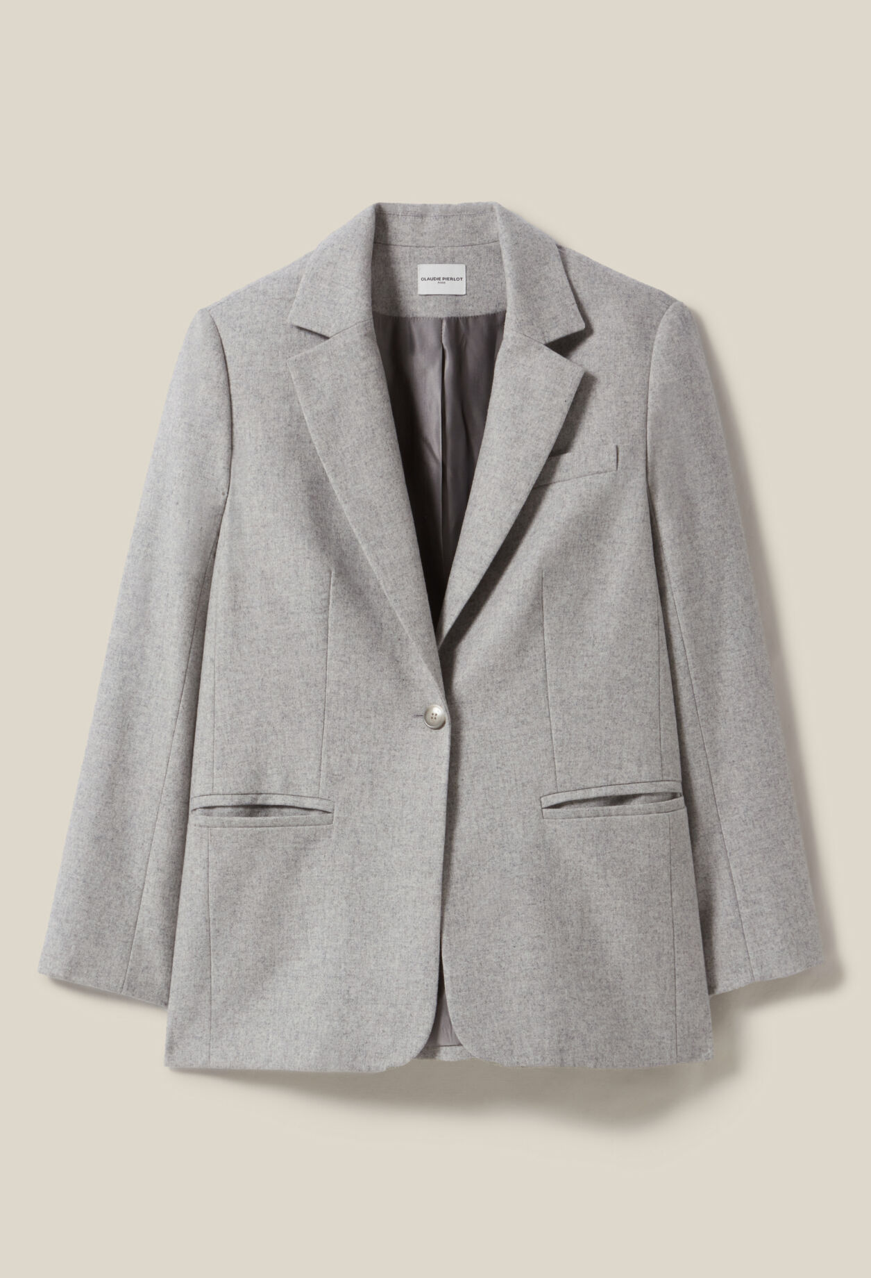 Grauer Blazer aus Wollmischung