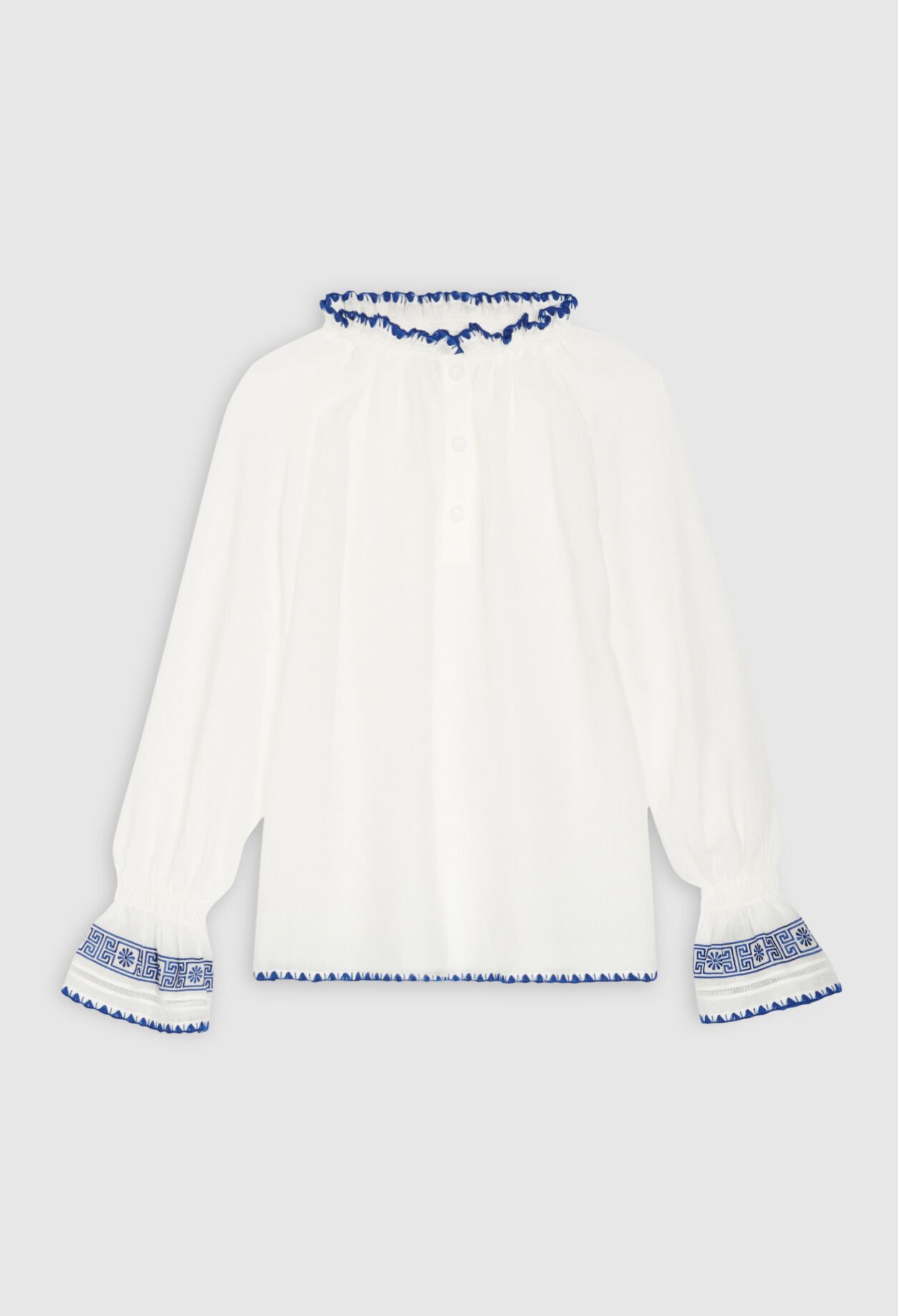 Blouse brodée écrue