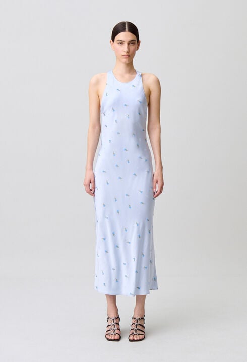 Satin Open-Back Dress