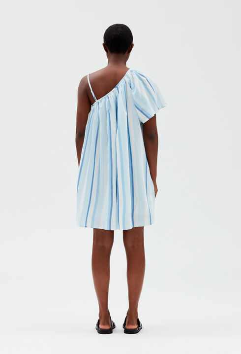 Asymmetrisches, kurzes Kleid in Blau