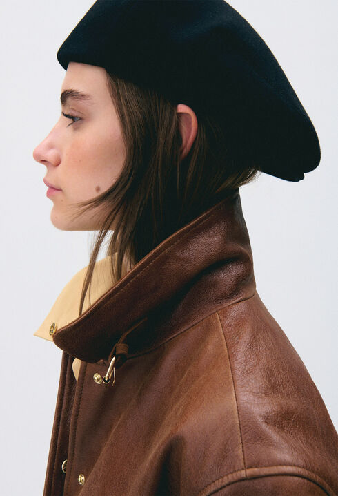 Weiter Lederblouson