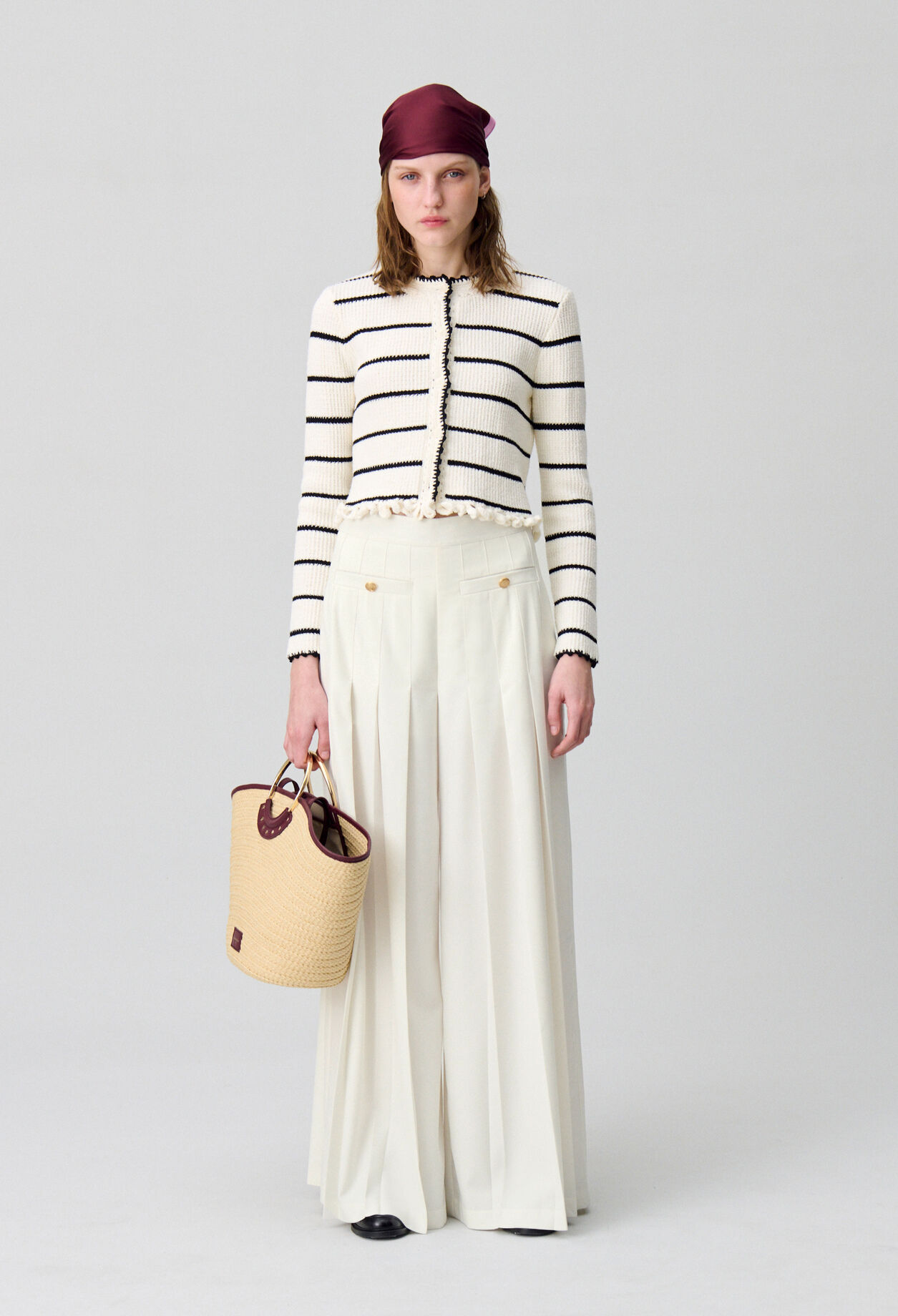 Pleated Wide-Leg Trousers