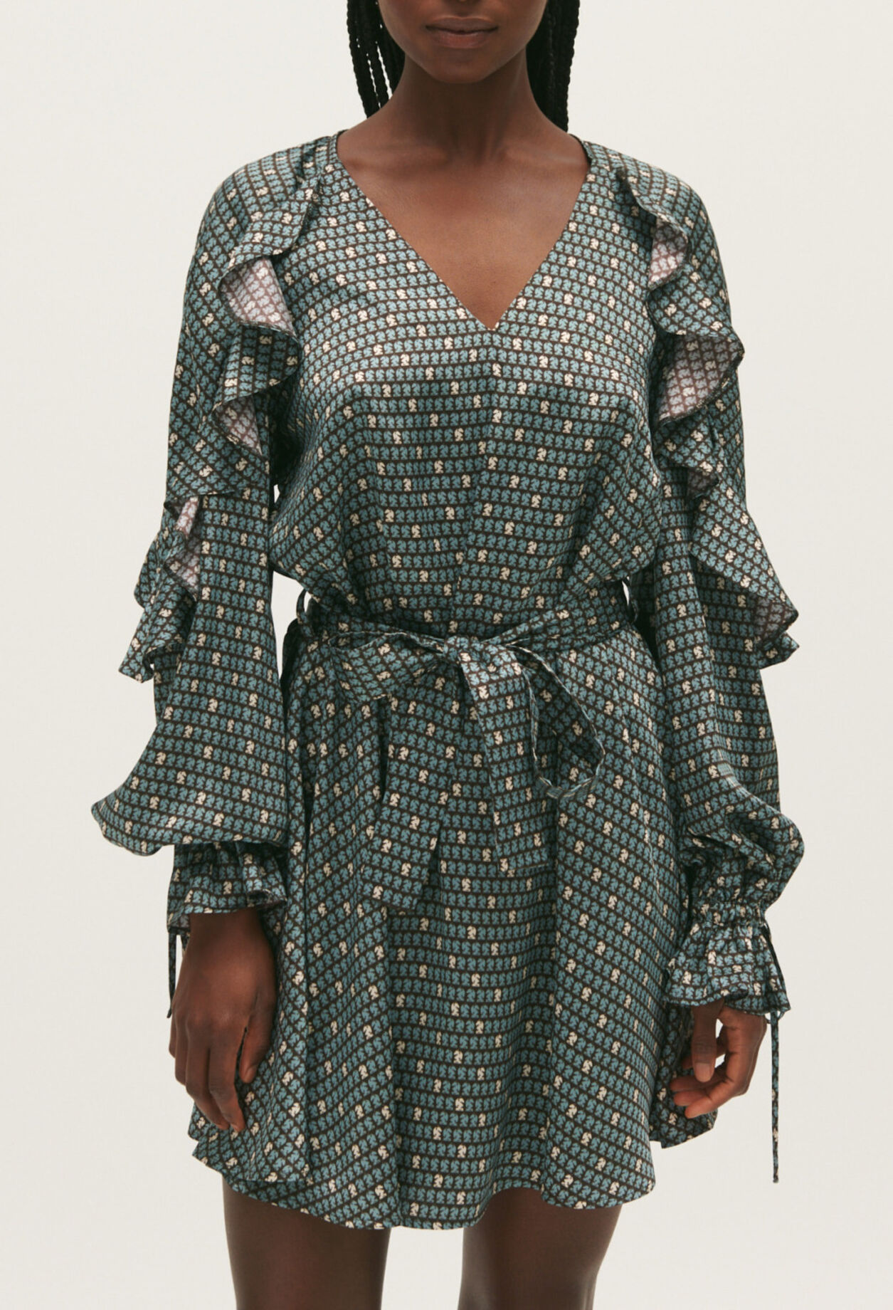 Robe fluide évasée imprimée