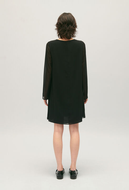 Kurzes Rififi-Kleid, schwarz 