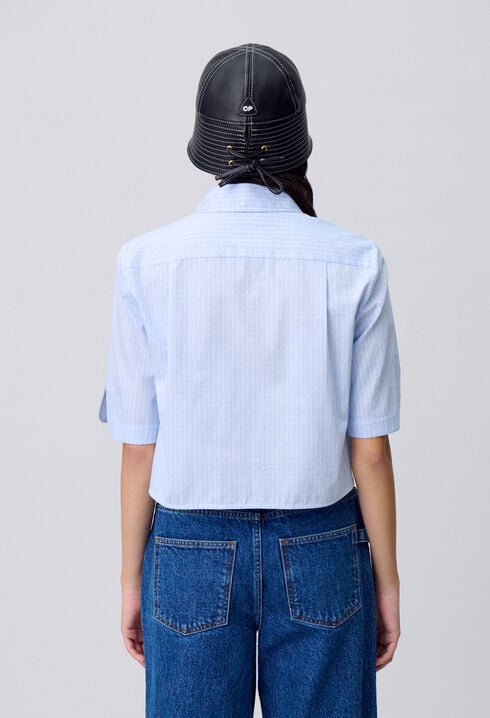 Short checked shirt