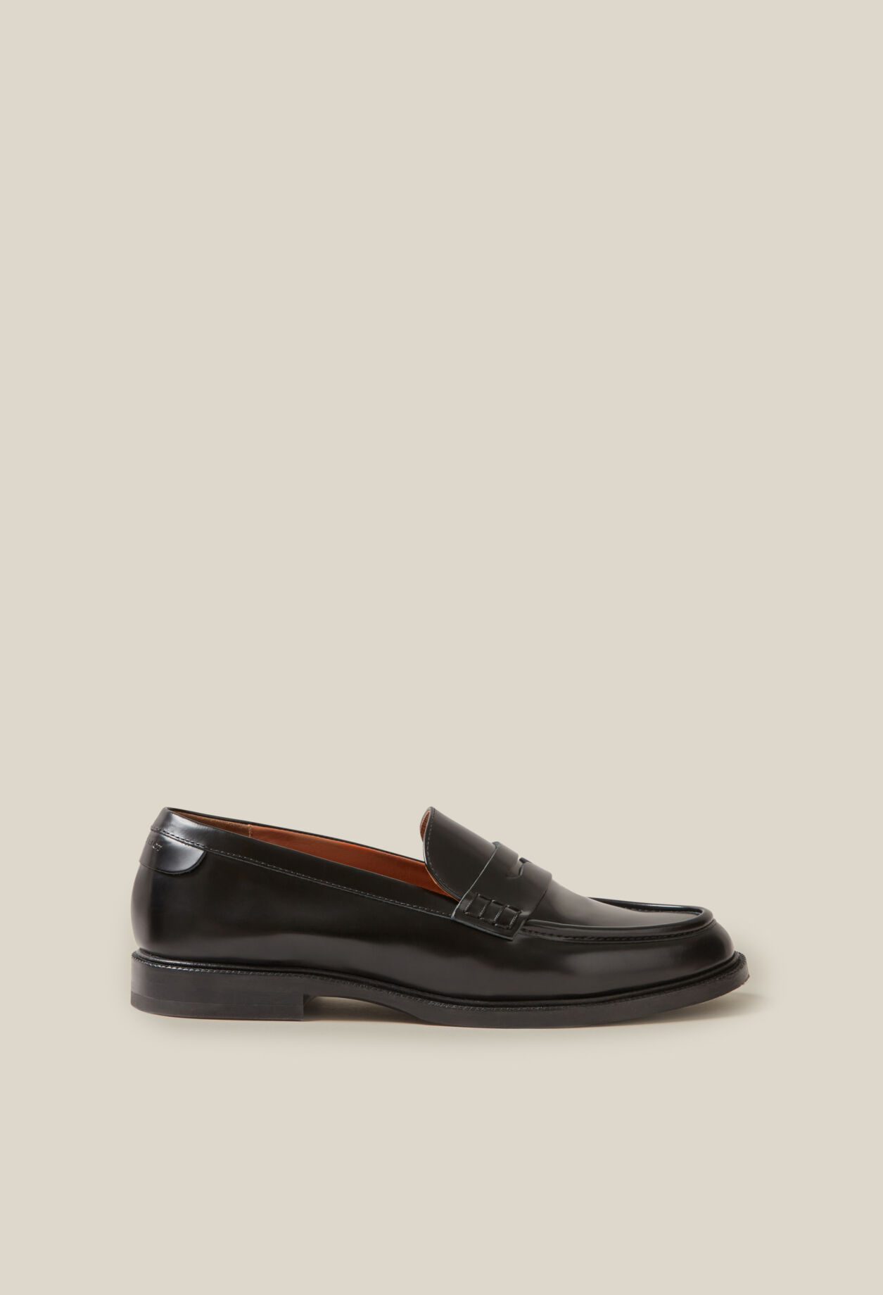 Black leather loafers