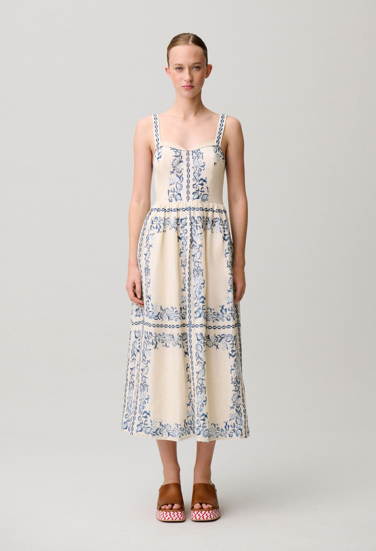 Printed linen dress