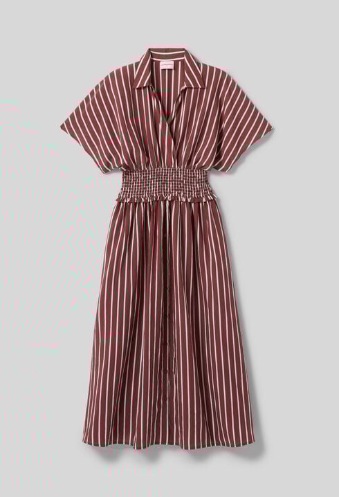 Gestreiftes Kleid in Wickeloptik