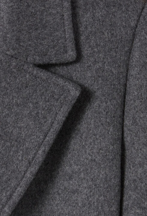 Long grey belted coat