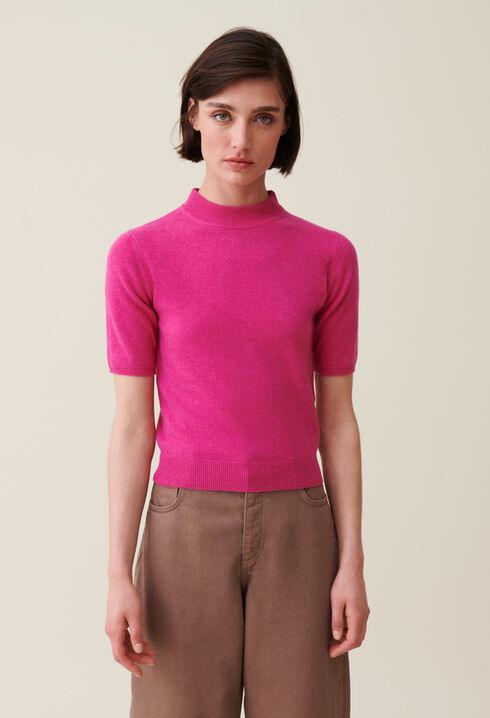 Wool jumper with high neck