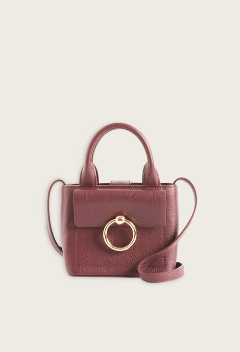 Mini sac Anouck cuir grainé bordeaux