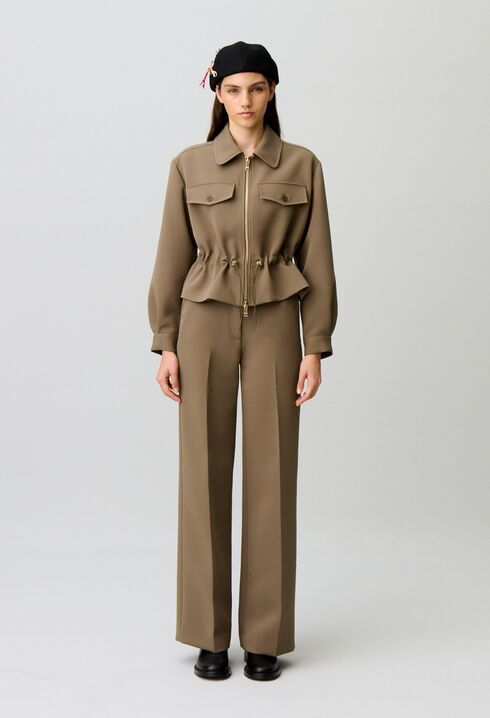 Gold flower peplum jacket