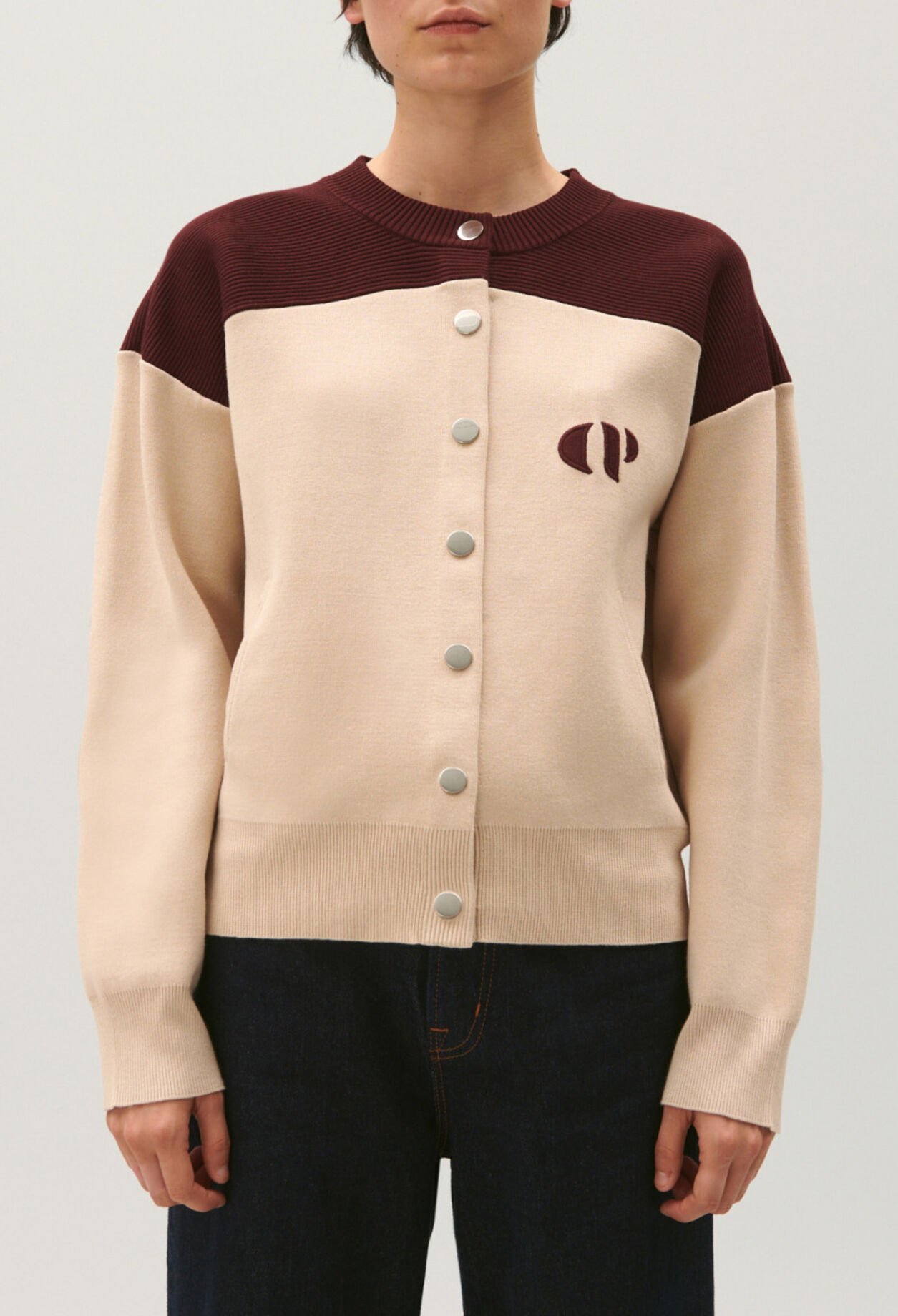 Zweifarbiger Strick-Cardigan Minimum