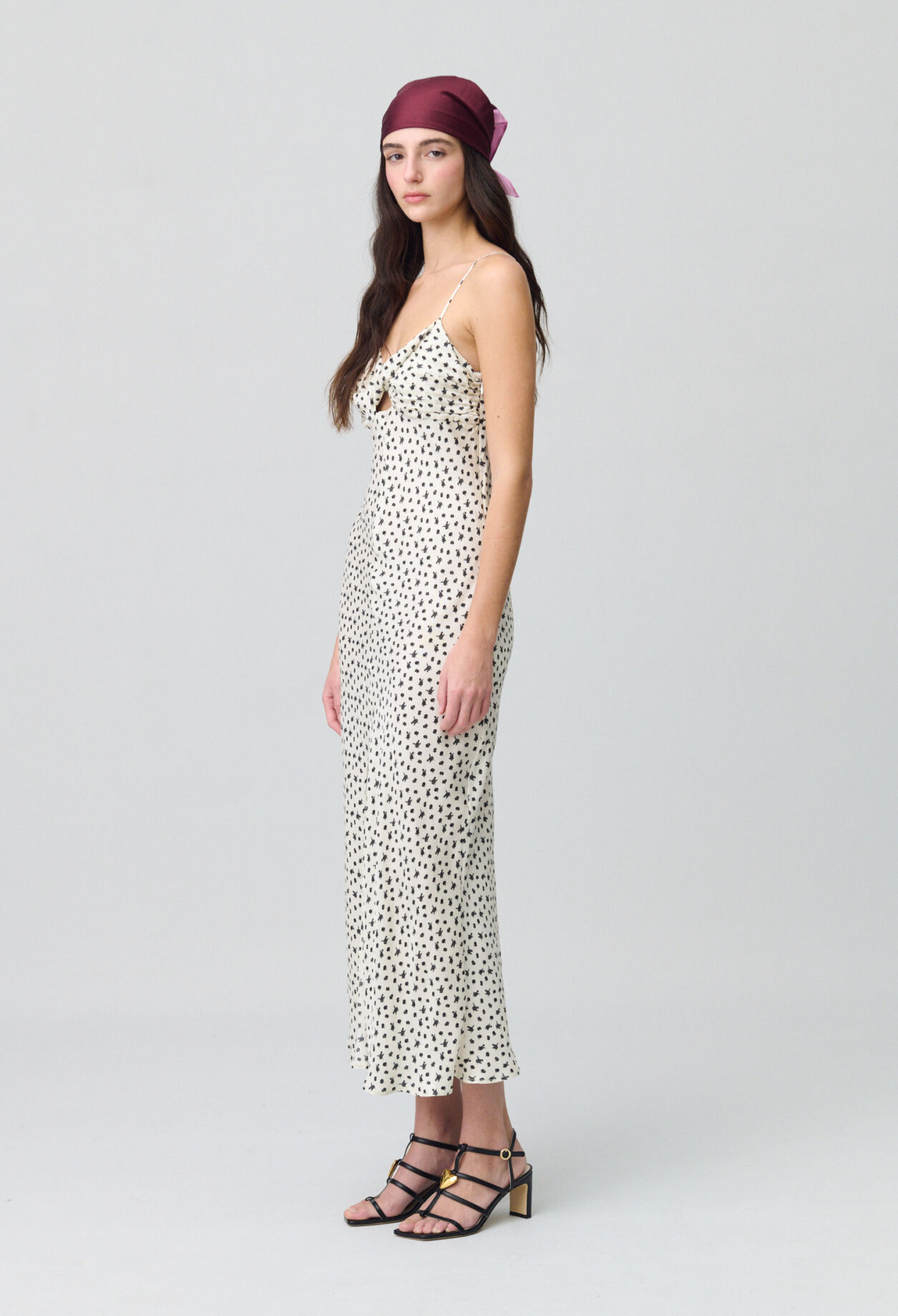 Satin Floral Maxi Dress