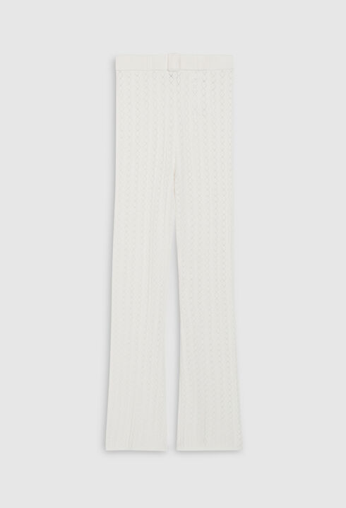 Off-whit knit trousers