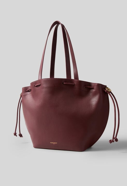 Glattleder-Shopper Goldlogo