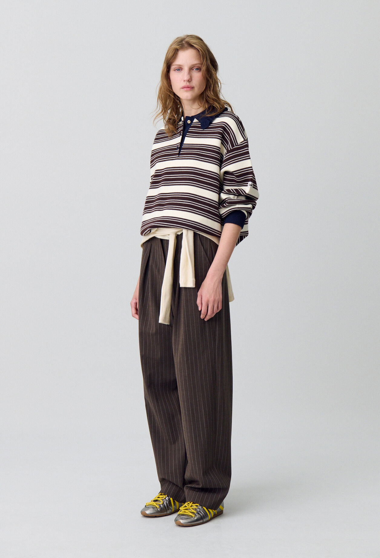 Pull polo large rayures