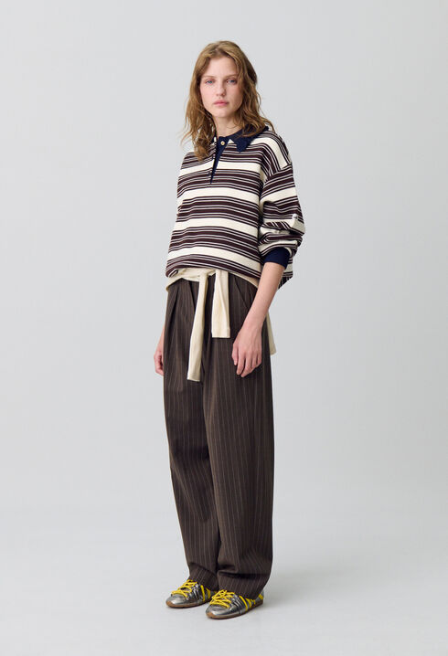 Pull polo large rayures