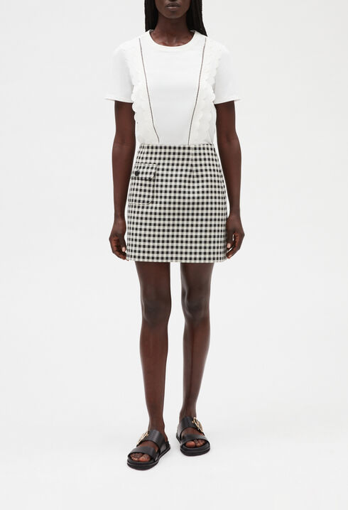 Two-tone checked miniskirt