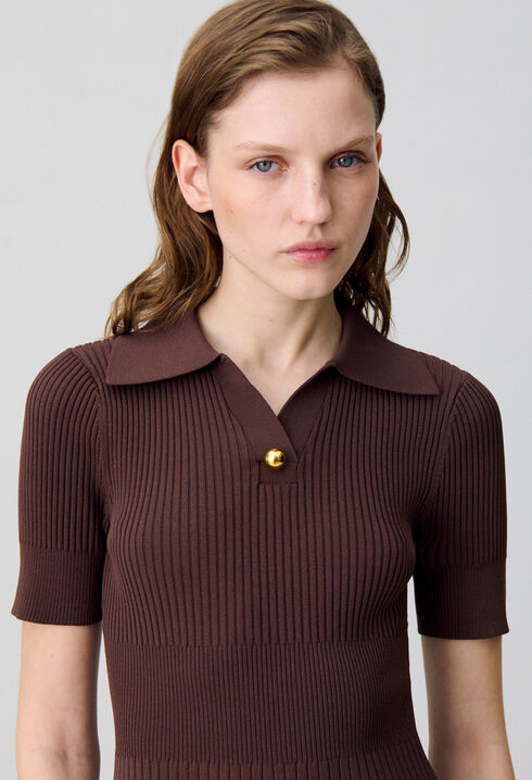 Knielanges Strickkleid