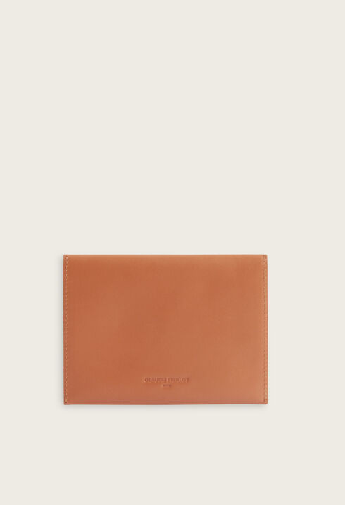 Kamelfarbene Pochette aus Leder