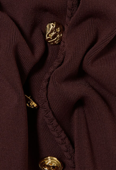 Knit midi dress with gold buttons