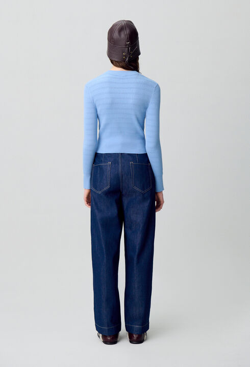 Pull maille fine nœuds
