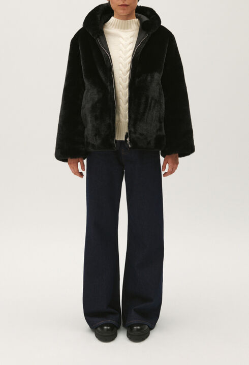 Black reversible puffer jacket