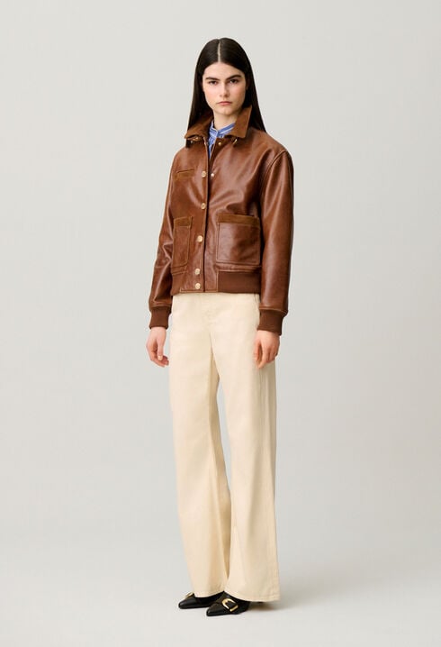 Weiter Lederblouson