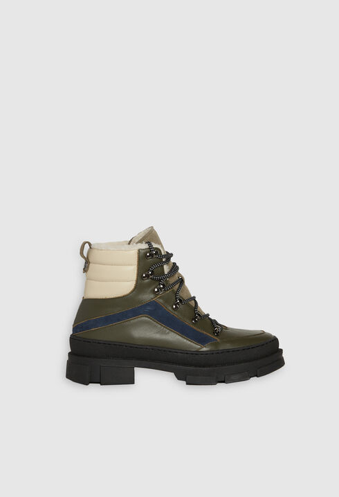 Khaki walking boots