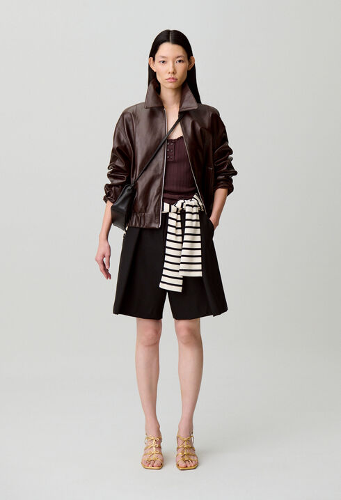 Tailored wool-blend Bermuda shorts