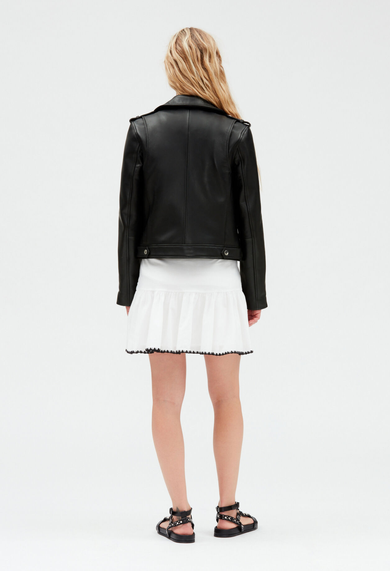 Lederblouson, schwarz