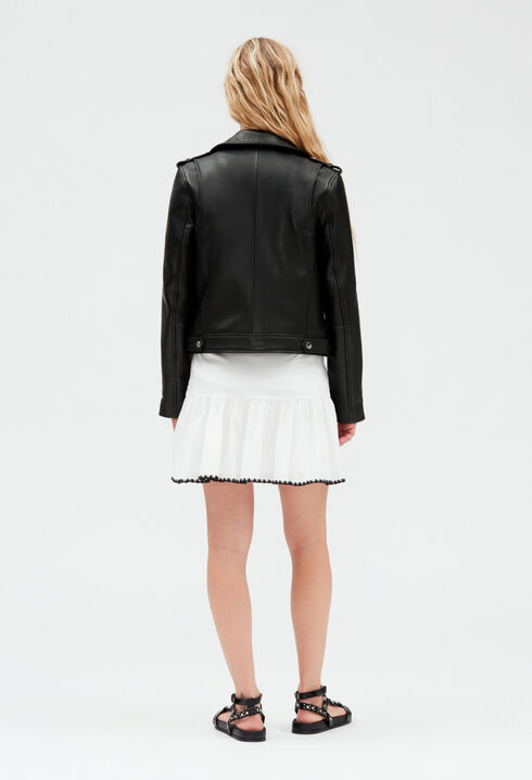Lederblouson, schwarz