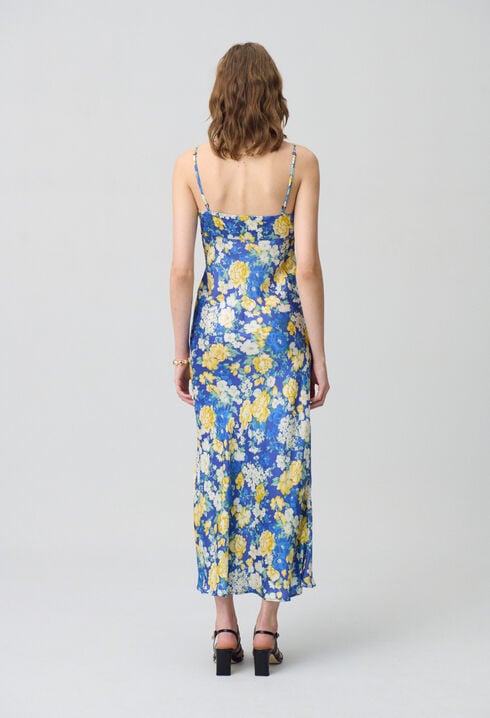 Floral Satin Maxi Dress