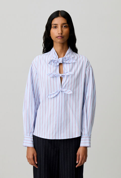Striped poplin blouse