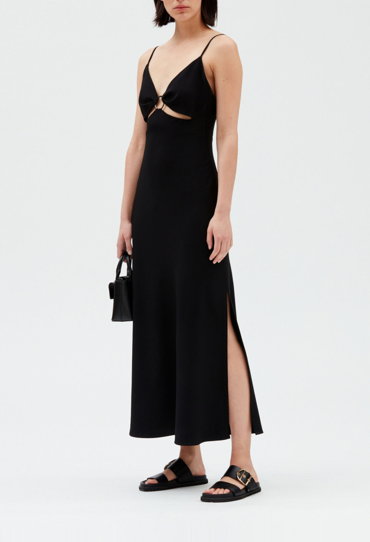Midi-Kleid mit Schmuckring
