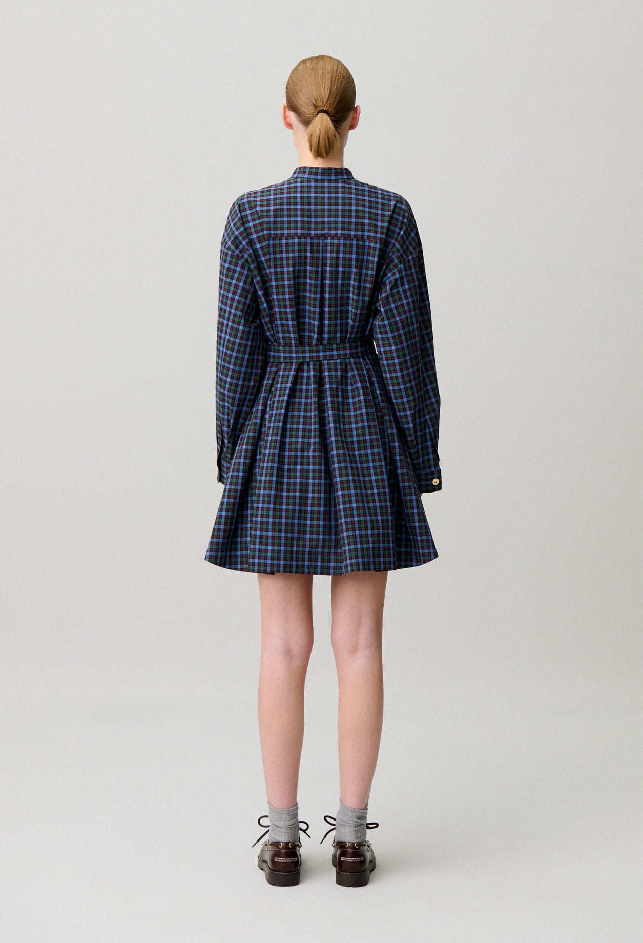 Robe chemise coton cintr&eacute;