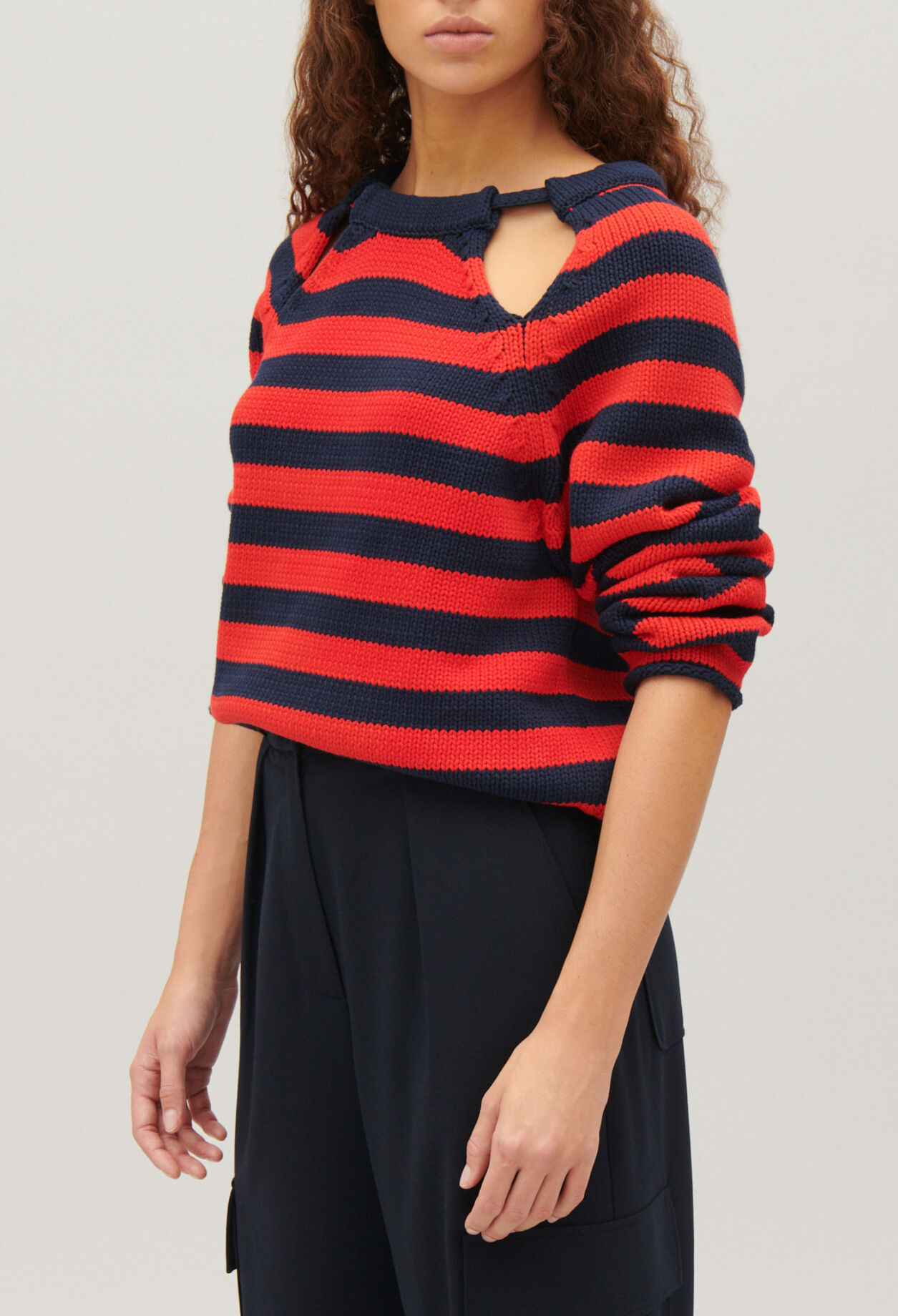 Pull ray&eacute; bicolore