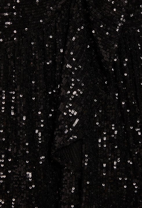 Short black dress with sequins