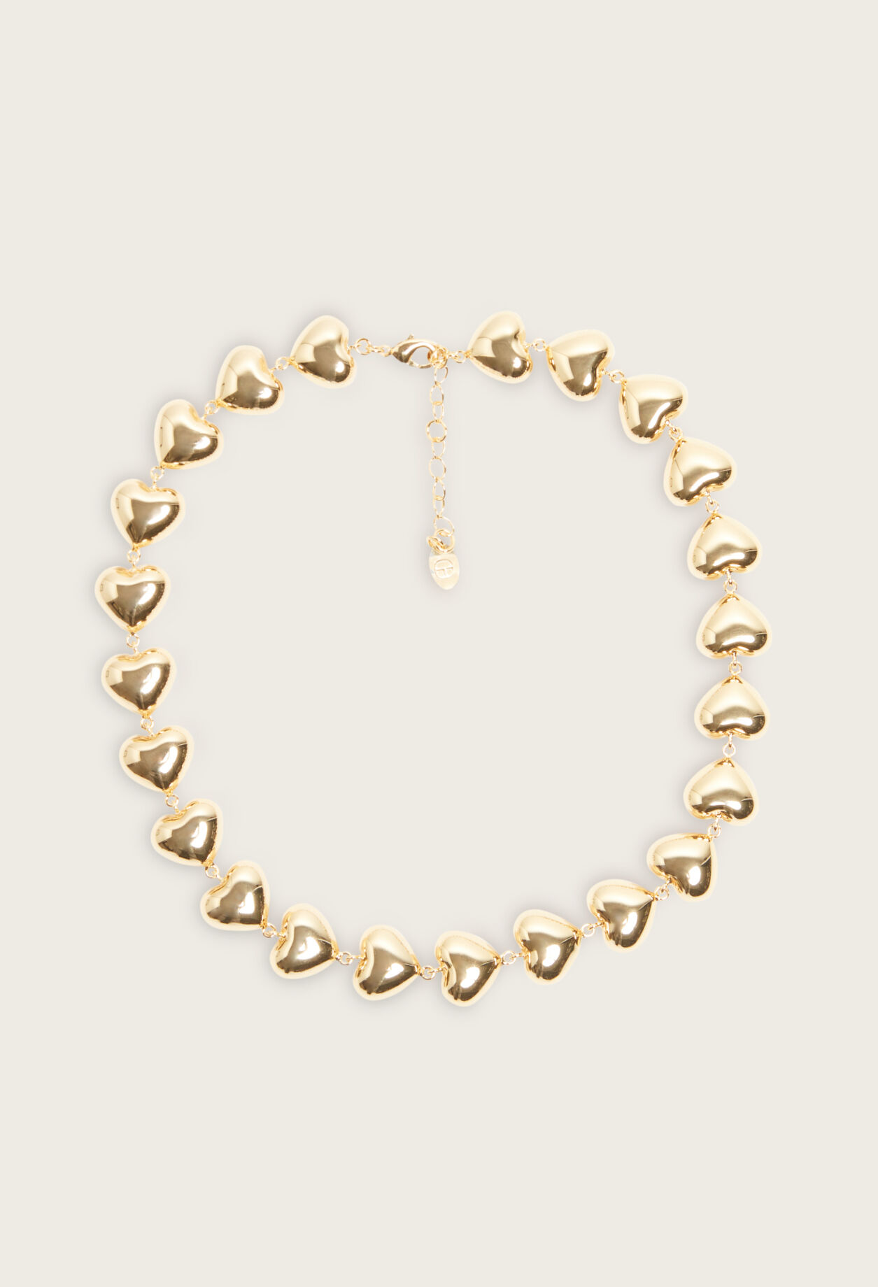 Golden brass heart necklace