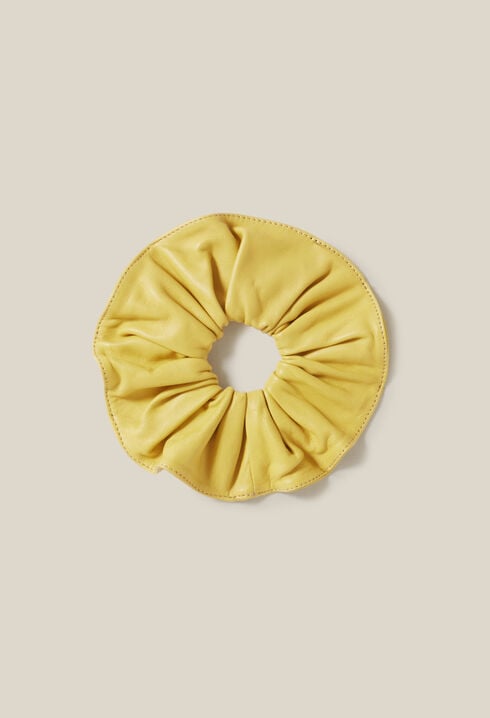 Leder-Scrunchie mit Ziernaht