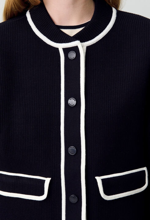 Cardigan épais bicolore