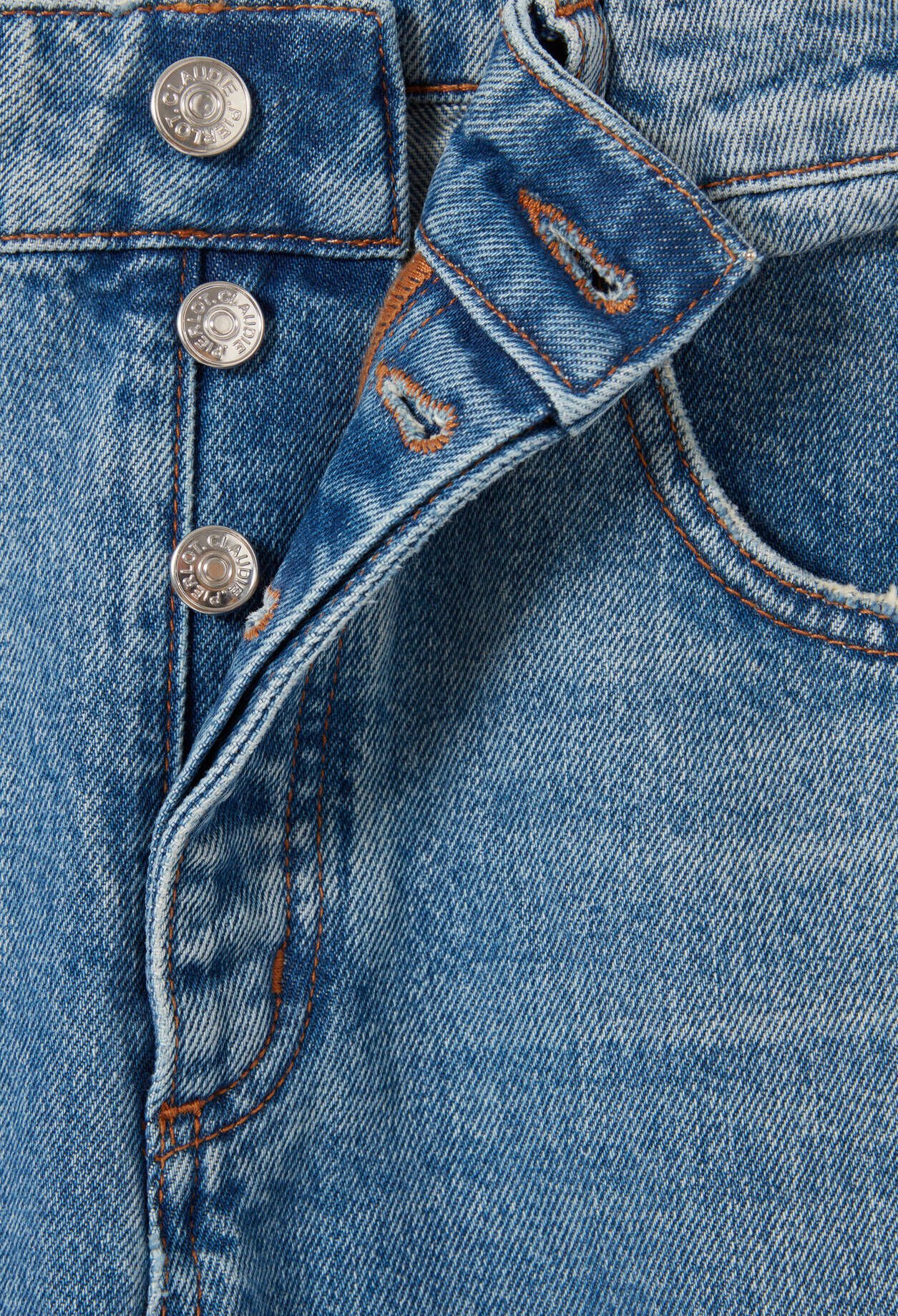 Wide-Leg Washed Denim Jeans