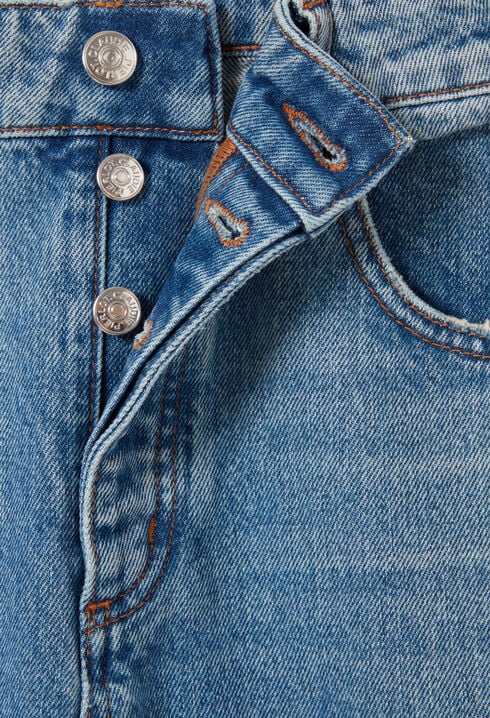 Wide-Leg Washed Denim Jeans
