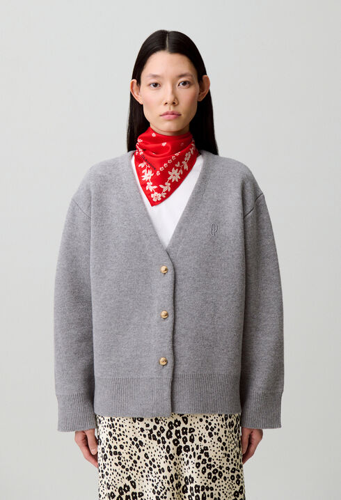 Cardigan laine mélangée oversize