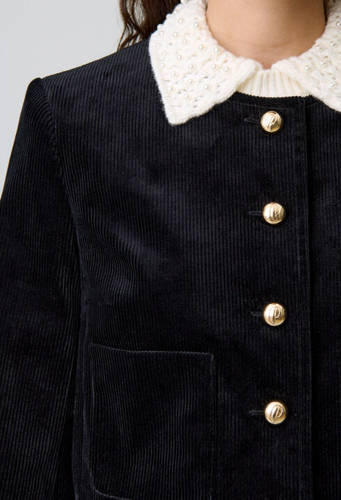 Kurze Boxjacke aus Samt